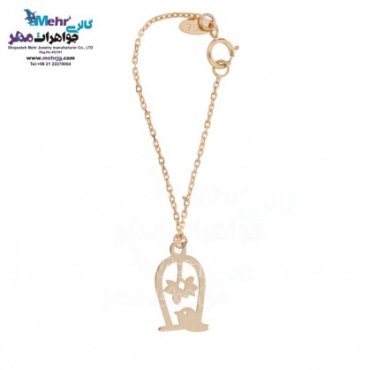 Gold Watch Pendant - Bird and Cage Design-MW0251